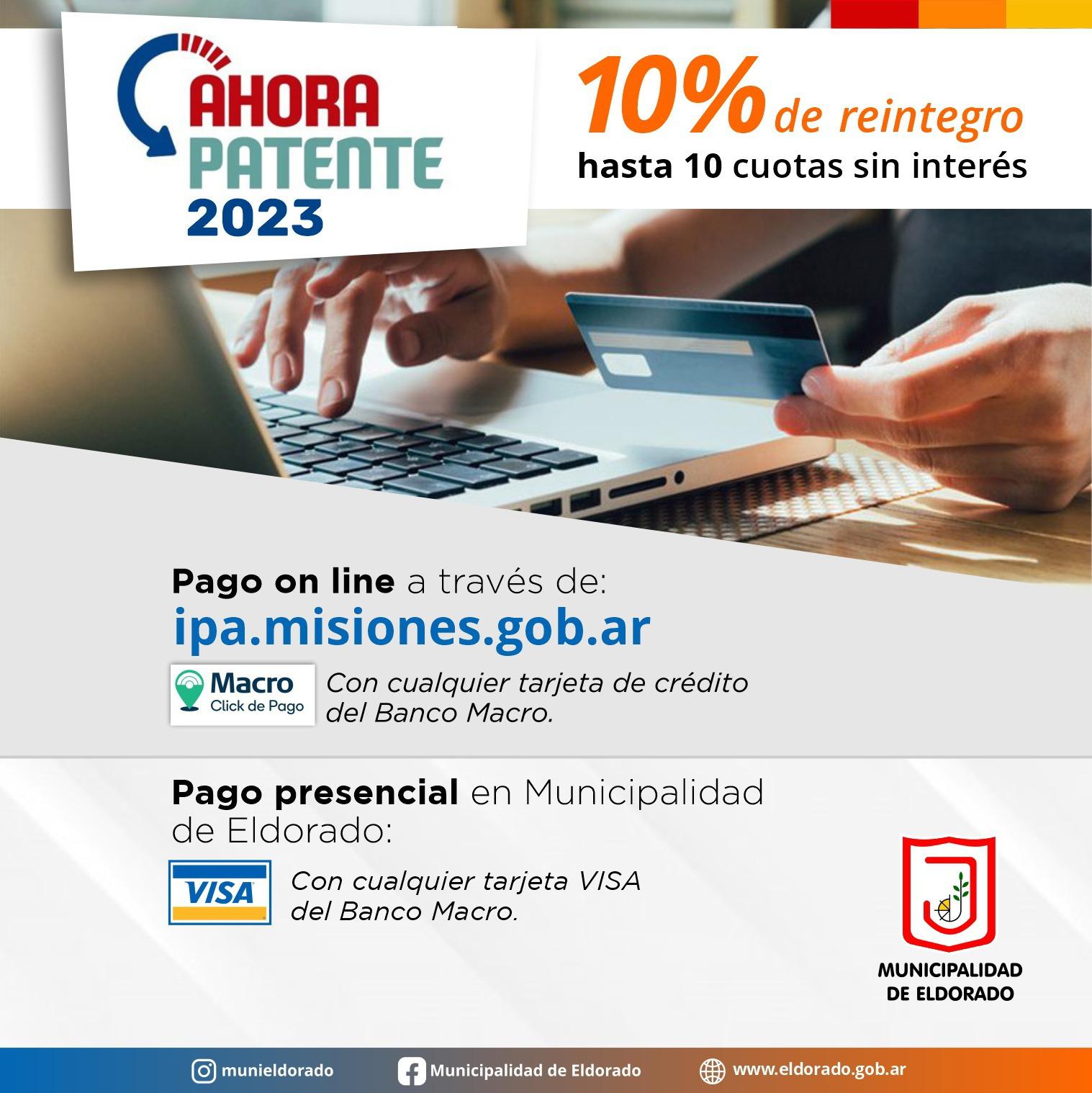 Eldorado | Está Vigente El Programa "Ahora Patente" Con Cuotas Sin ...